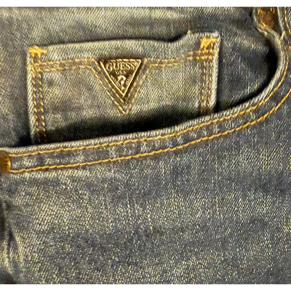 GUESS Jeans Men 34x32 Blue Scotch Fit Mid Rise Skinny Medium Wash Stretch Denimd